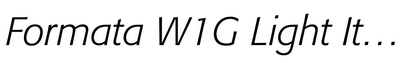 Formata W1G Light Italic
